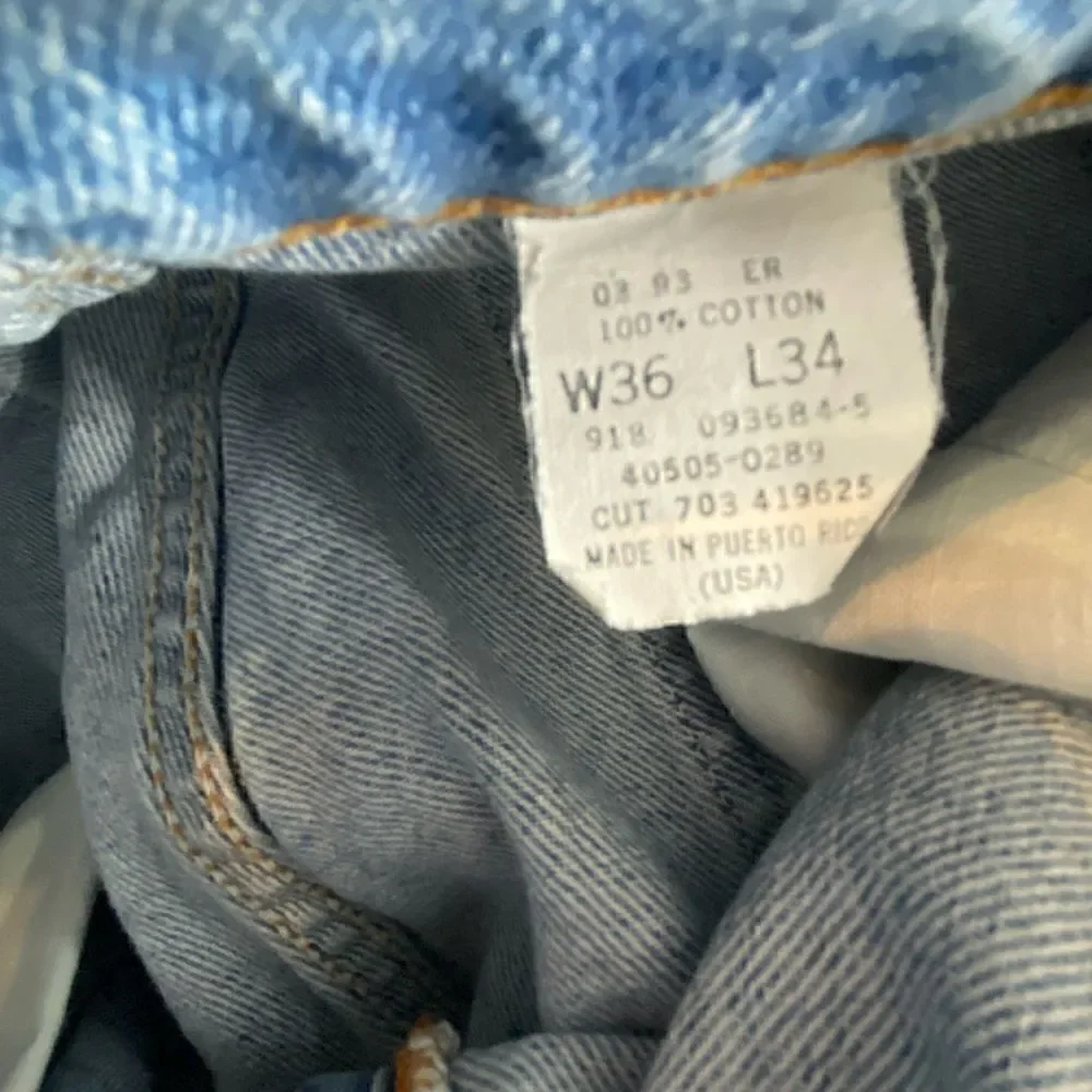 Vintage Levi's 505 Straight Leg Orange Tag Jeans 36x34